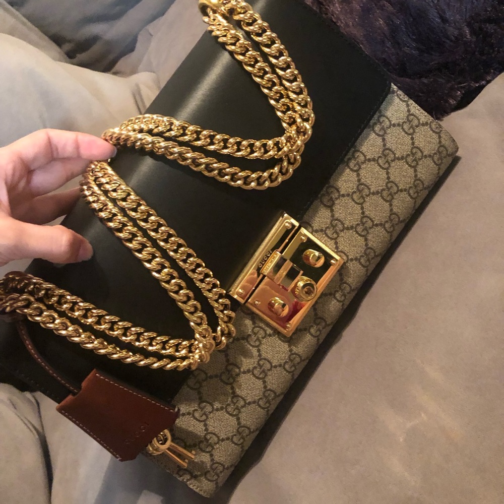 Medium Padlock Leather Shoulder Bag